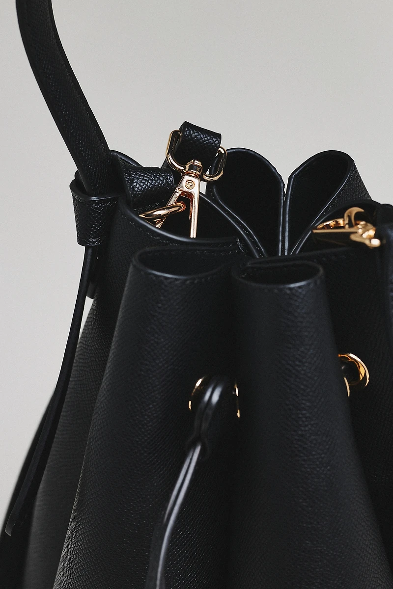 Laguna Cinched Vegan Leather Bucket Bag
