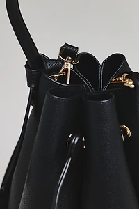 Laguna Cinched Vegan Leather Bucket Bag