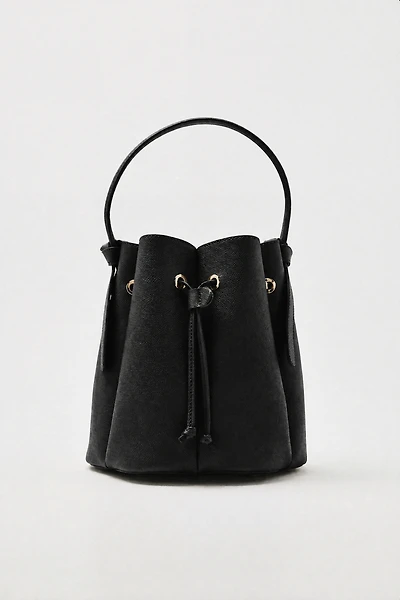 Laguna Cinched Vegan Leather Bucket Bag