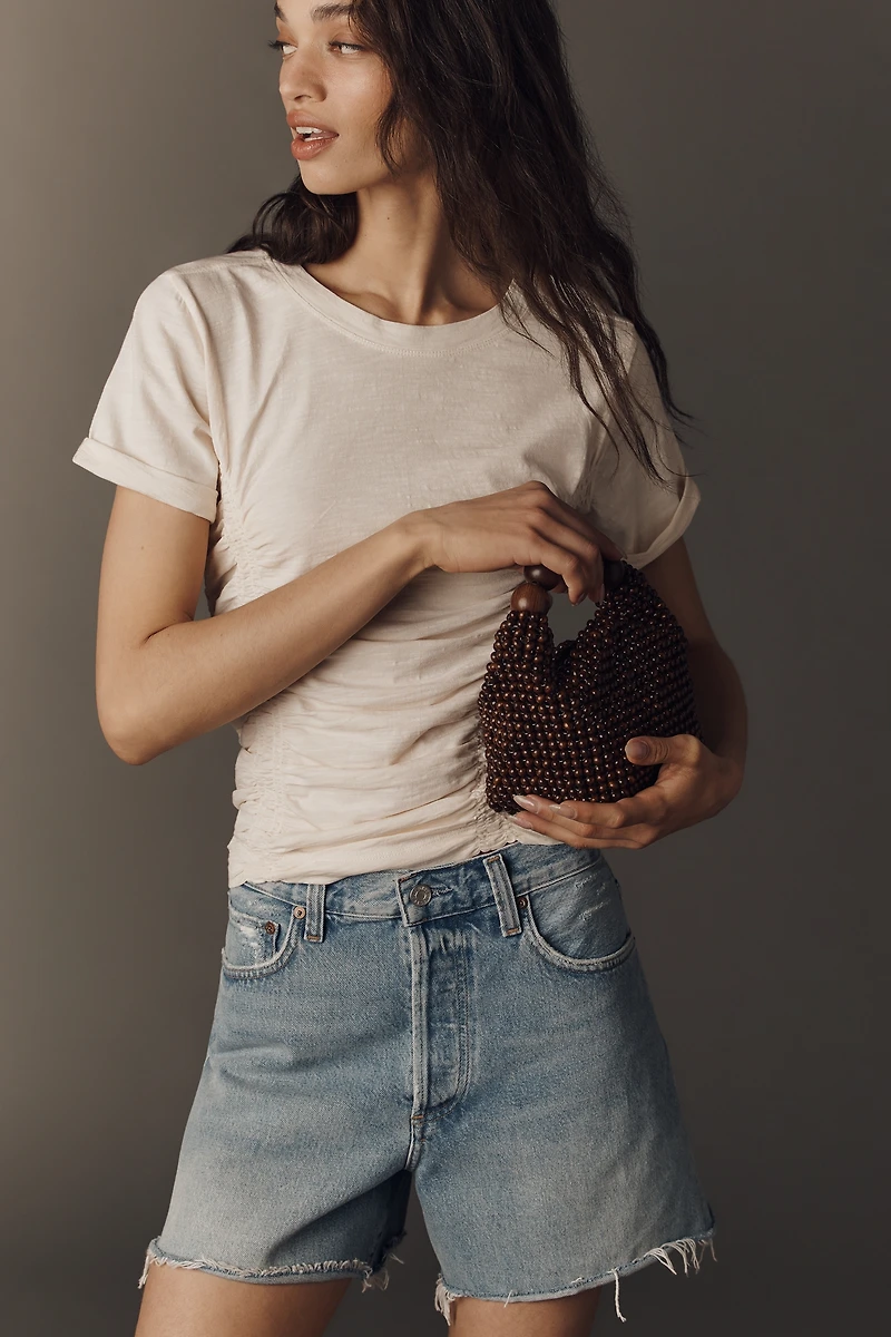 Dolce Vita Clover Wood Beaded Satchel