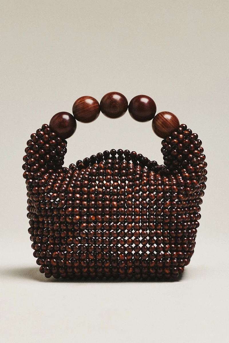 Dolce Vita Clover Wood Beaded Satchel