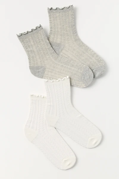 Pointelle Trouser Socks, Set of 2