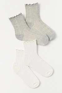 Pointelle Trouser Socks, Set of 2