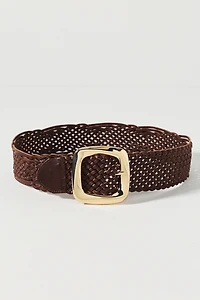 Woven Stretch Square Buckle Belt