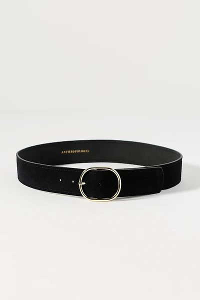 Oval Buckle Leather Belt