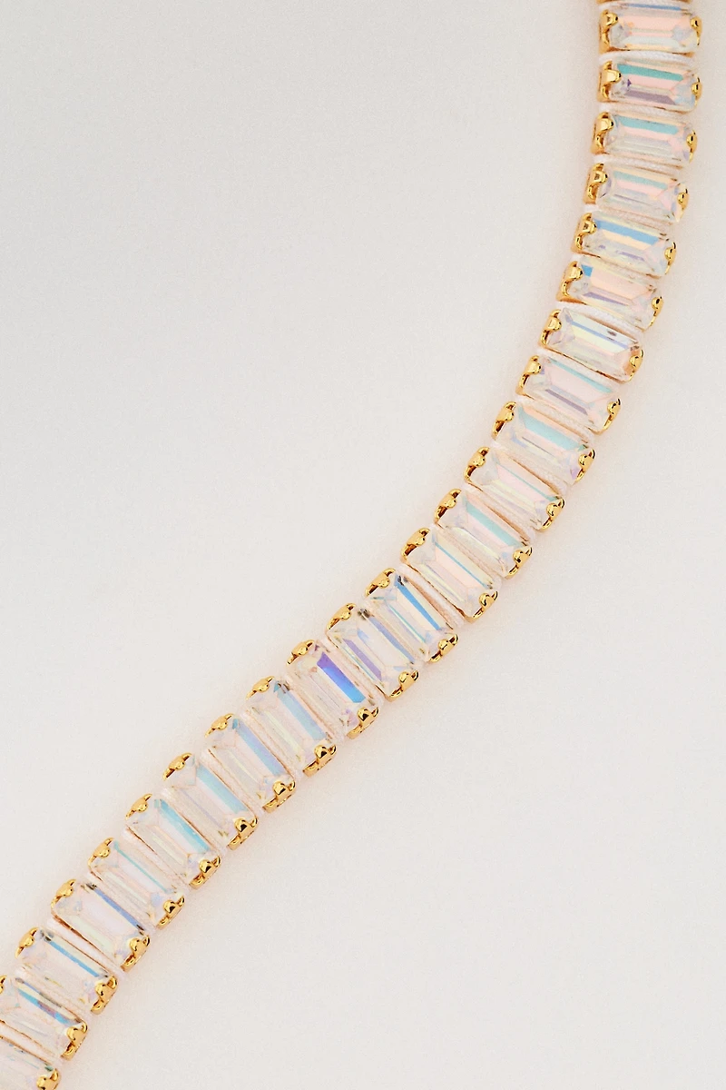By Anthropologie Baguette Crystal Tennis Bracelet