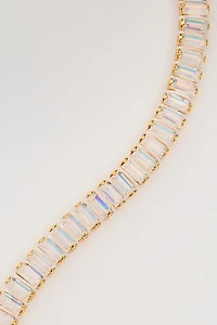 By Anthropologie Baguette Crystal Tennis Bracelet