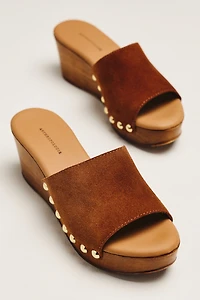 By Anthropologie Wooden Platform Heels