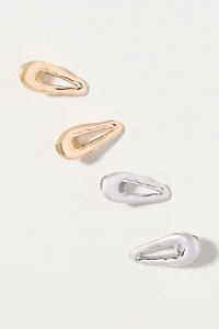 By Anthropologie Metal Barrette Hair Clips, Set of 4