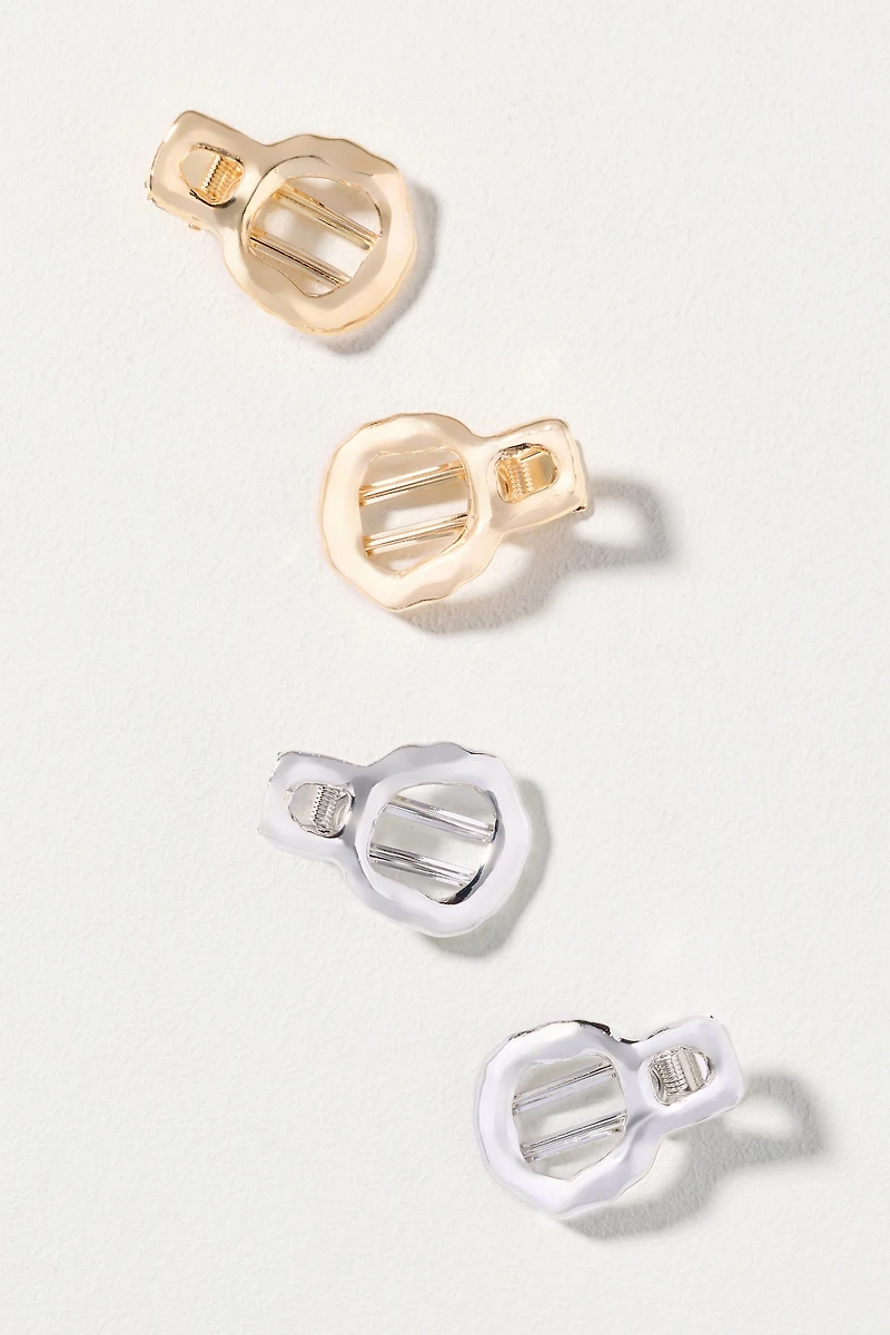 By Anthropologie Metal Circle Shaped Hair Clips, Set of 4