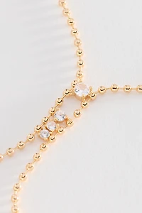 By Anthropologie Crystal Pendant Ball Chain Y-Necklace