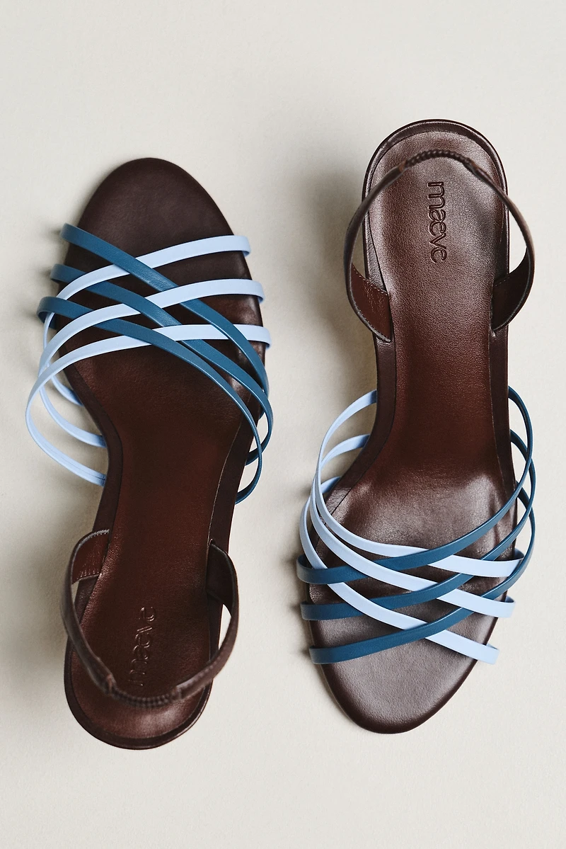 Maeve Colorblock Cross-Strap Heels