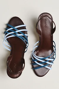 Maeve Colorblock Cross-Strap Heels