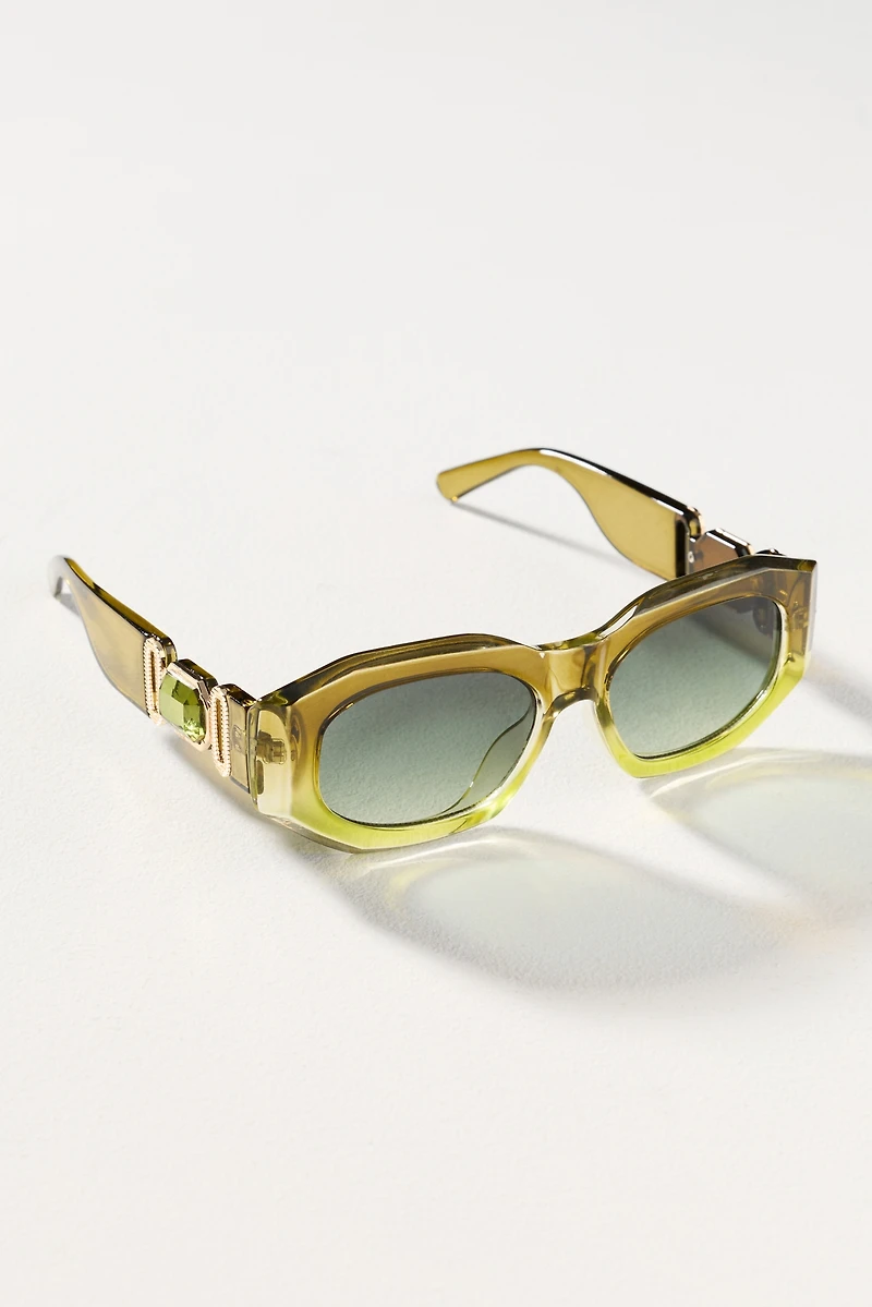 I-SEA Ombre Deco Rectangle Sunglasses