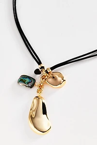 Corded Stone Charm Pendant Necklace