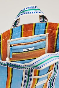 Maeve Striped Mesh Tote Bag