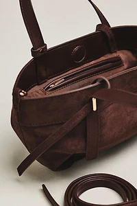 Faux Suede Mini Cinched Handbag