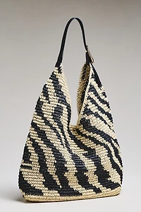 Love Knot Raffia Buckle Slouchy Bag