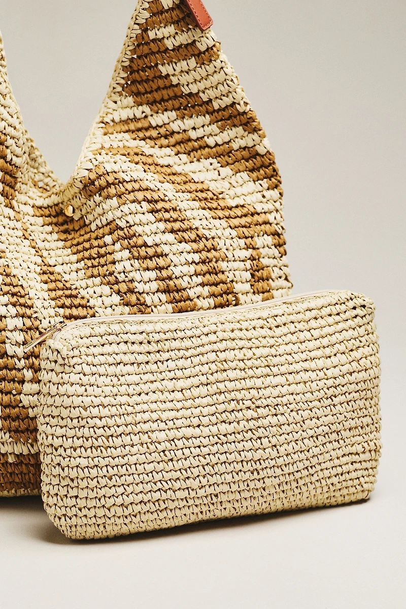 Love Knot Raffia Buckle Slouchy Bag