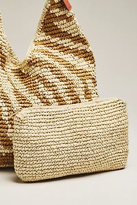 Love Knot Raffia Buckle Slouchy Bag