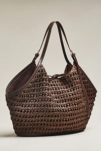 Celandine Oversized Raffia Winged Hobo Bag