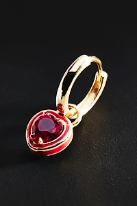 Alison Lou Heart Cocktail Single Huggie Hoop Earring