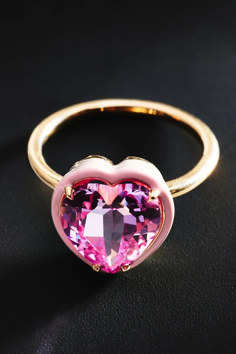 Alison Lou Sapphire Heart Cocktail Ring