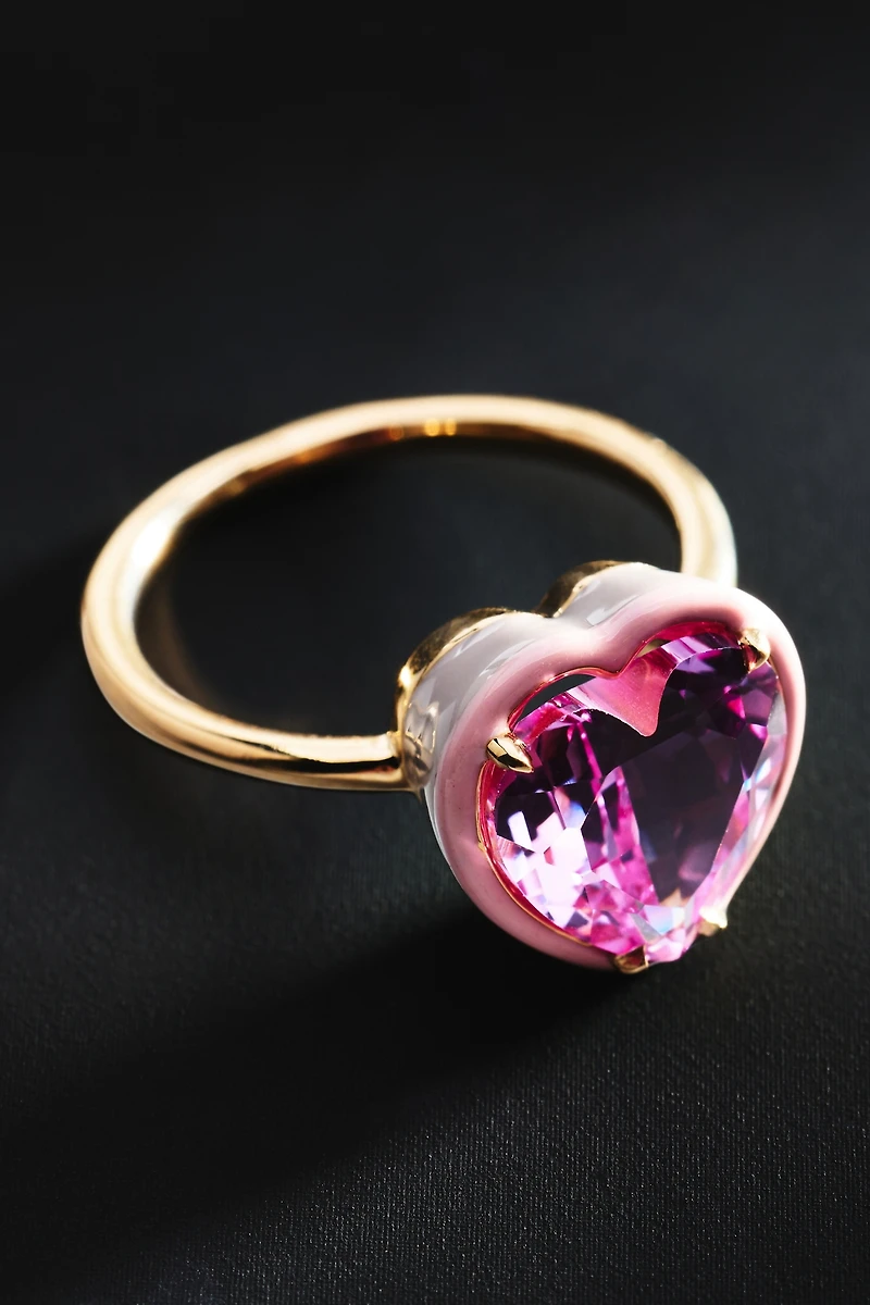 Alison Lou Sapphire Heart Cocktail Ring