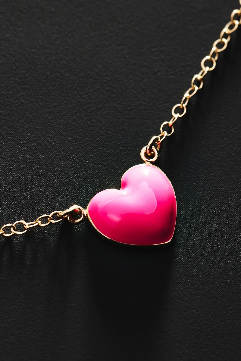 Alison Lou Enamel Heart Pendant Necklace