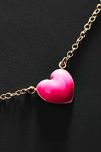 Alison Lou Enamel Heart Pendant Necklace