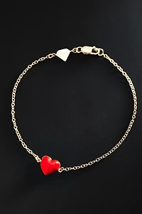 Alison Lou Heart Charm Bracelet