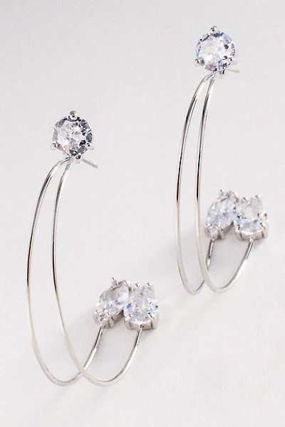 Trinity Crystal Hoop Earrings