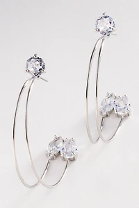 Trinity Crystal Hoop Earrings