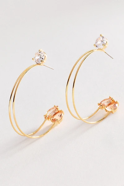 Trinity Crystal Hoop Earrings