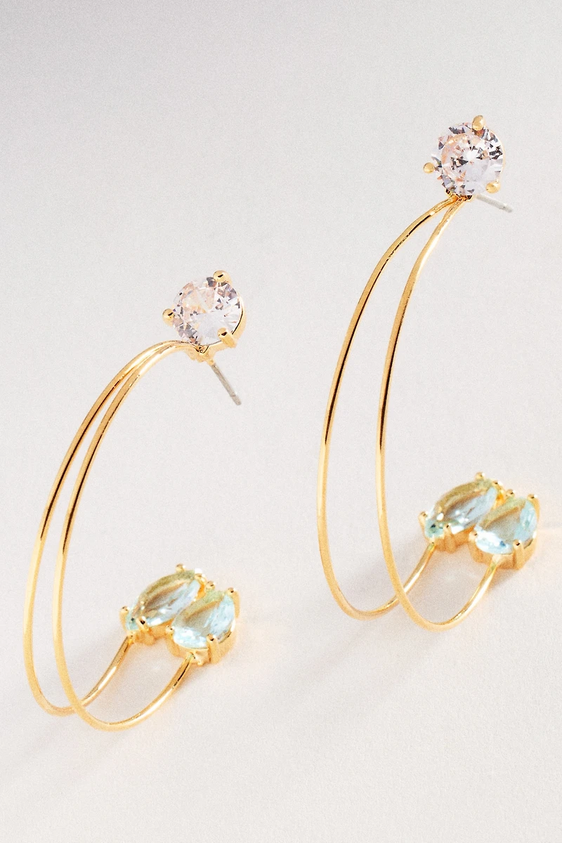 Trinity Crystal Hoop Earrings