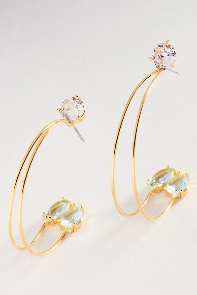 Trinity Crystal Hoop Earrings