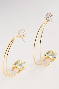 Trinity Crystal Hoop Earrings