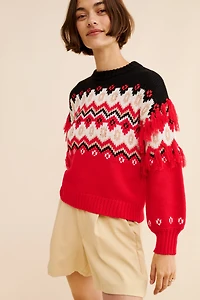 525 America Margaret Fringe Fair Isle Sweater