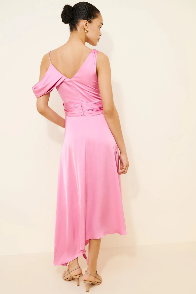Mare Asymmetrical Satin Slip Dress
