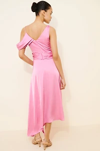 Mare Asymmetrical Satin Slip Dress