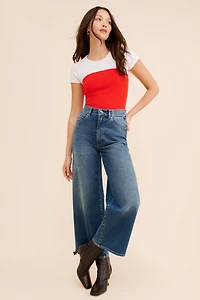 DL1961 Hepburn Medium Wash Wide Leg Jeans