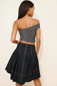 Linen Blend A-Line Skirt