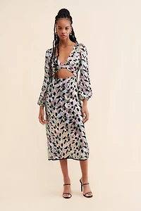 Let Me Be Sequin Cutout Midi Dress