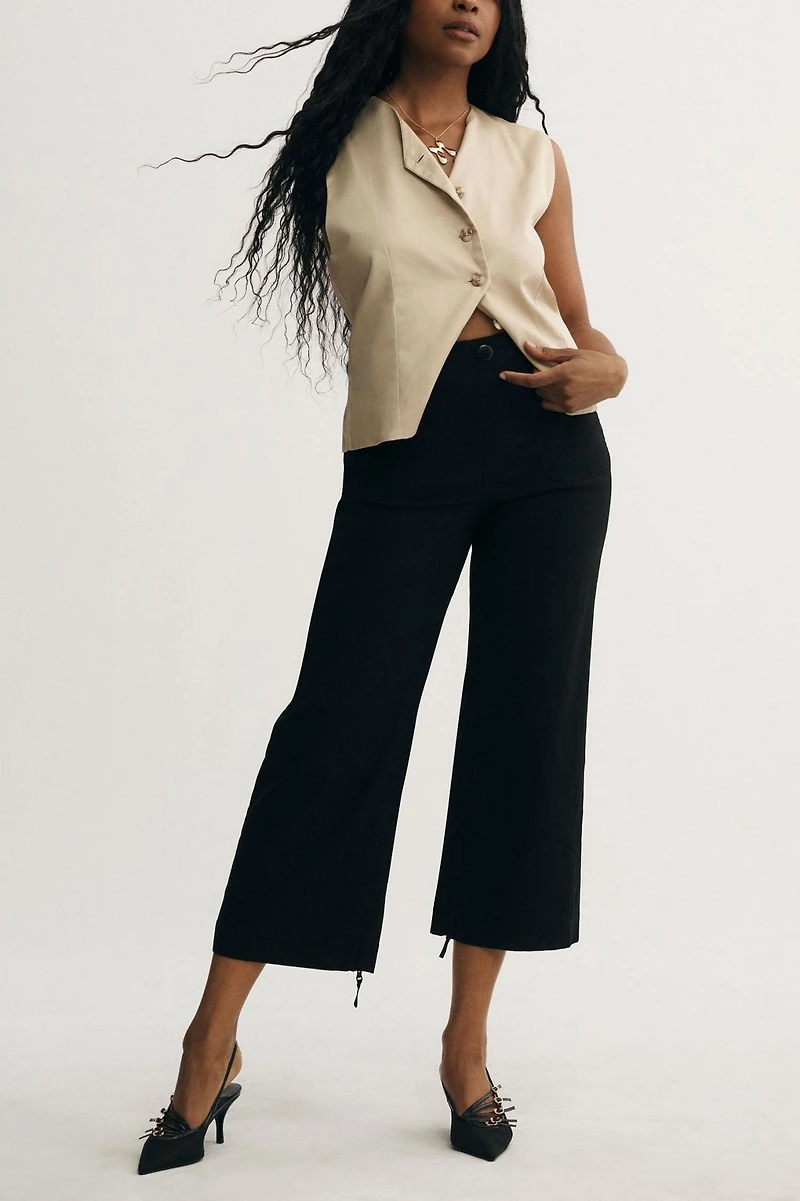 Maeve The Adaptive Colette Cropped Wide-Leg Pants