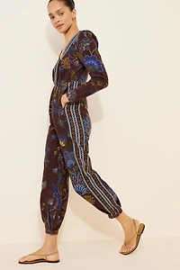 FARM Rio Embroidered Garden V-Neck Jumpsuit