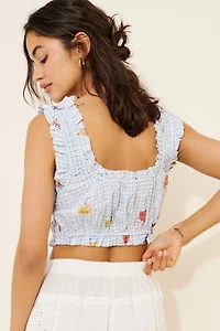 Ruched Scoop-Neck Tank