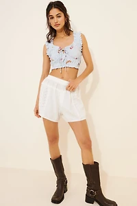 Ruched Scoop-Neck Tank