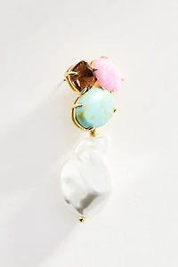 Lele Sadoughi Seafoam Iris Pearl Cluster Earrings