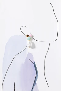 Lele Sadoughi Seafoam Iris Pearl Cluster Earrings