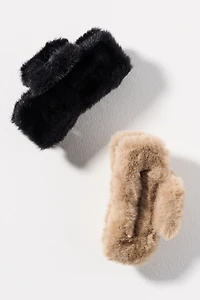 Natasha Faux-Fur Hair Claw Clips, Set of 2